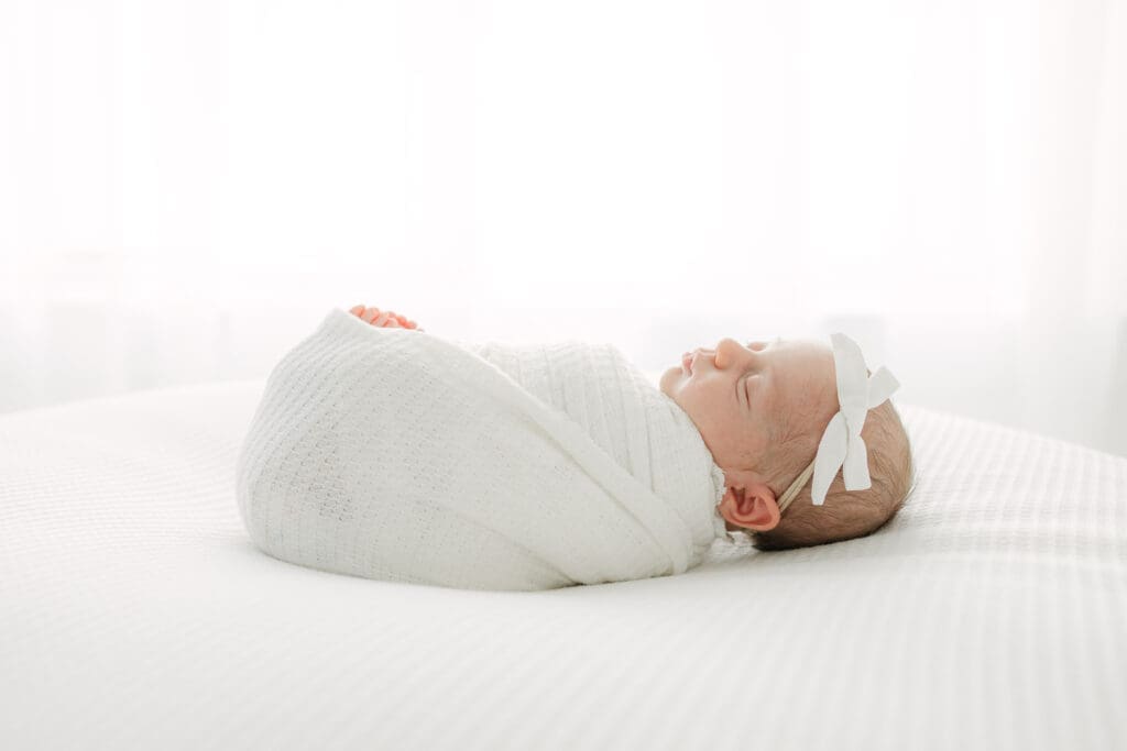 Newborn baby girl in studio | Adrienne Elizabeth Photography