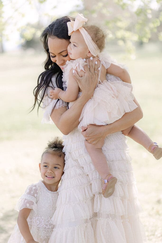 Mom with her two girls in the park | Adrienne Elizabeth Photography